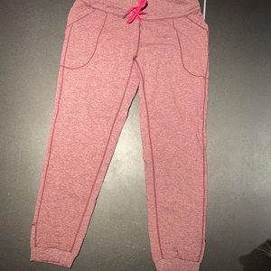 Lululemon size 12 burgundy heather joggers and Heather green joggers